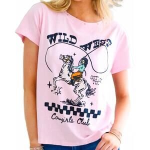 NEW ALL US cowgirls club boy tee in pink
